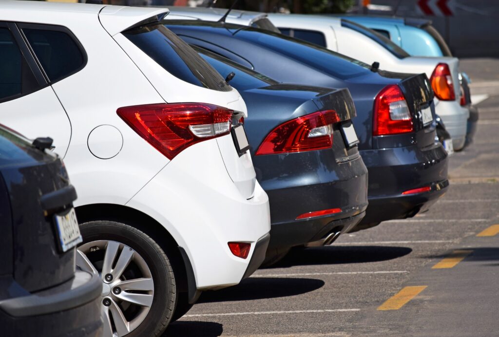 cars in the parking lot